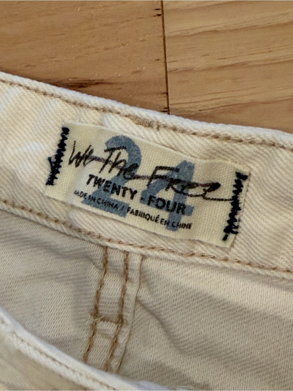 Free People Destroyed Denim Shorts Ivory - Picture 4 of 9
